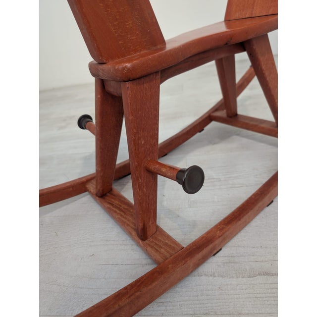 Brown Vintage Wooden Rocking Horse, 1963 For Sale - Image 8 of 15