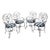Vintage French Hand Forge Wrought Iron Garden/ Patio Arm Chairs - Set of 4 For Sale