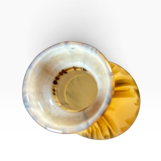 Vintage Murano Amber Swirl Art Glass Bud Vase, 1980s Italian Hand Blown (6" Height) For Sale - Image 6 of 15