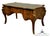 Wood Vintage French Provincial Louis XV Burled Walnut & Kingwood Bureau Plat / Executive Desk W. Tooled Leather Top & Gilt Figural Mounts For Sale - Image 7 of 11