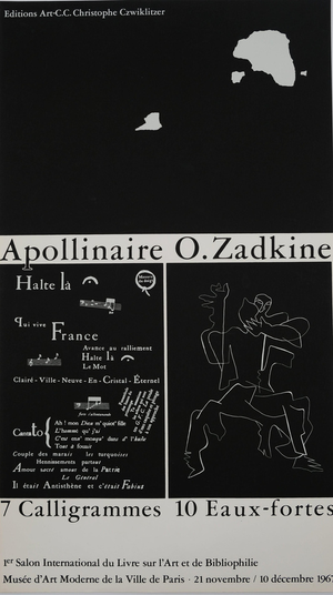 Ossip Zadkine, 7 calligrammes 10 eaux fortes, Lithograph