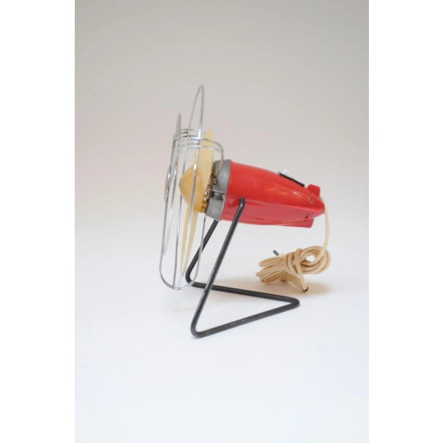 Mid-Century Modern Small Vintage Italian Modern Red Table/Wall-Mounted Fan by Msm Milano For Sale - Image 3 of 12