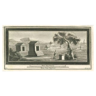 Fernando Strina, Roman Temple Fresco, Etching, 18th Century For Sale