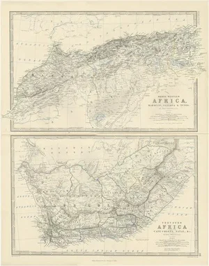 Antique Map of North-Western and South Africa by A.K. Johnston, 1865