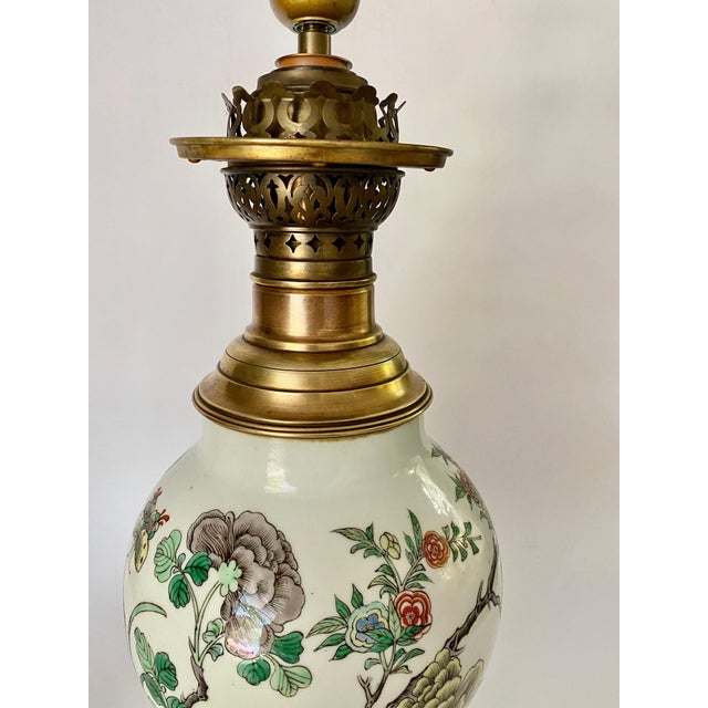19th Century Brass Mount Famille Rose Chinese Table Lamp For Sale - Image 6 of 10