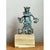 Green Vintage Patinated Metal Sculpture on Wood Base For Sale - Image 8 of 12