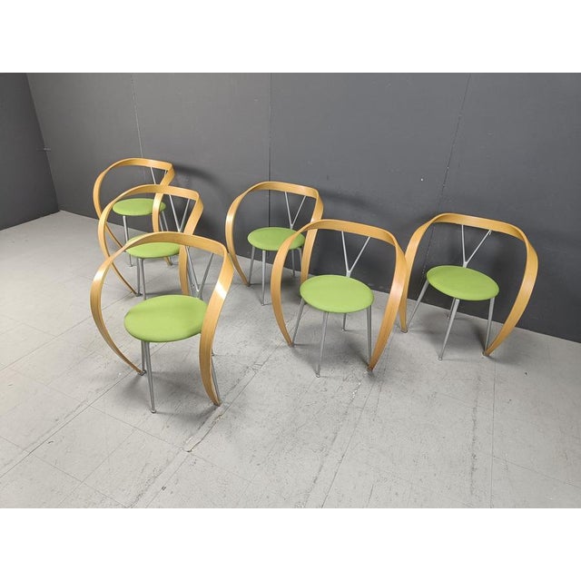 Wood Revers Dining Chairs attributed to Andrea Branzi for Cassina, 1993, Set of 6 For Sale - Image 7 of 15