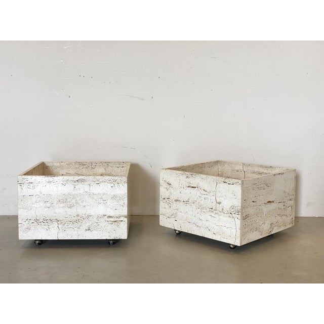 Mid-Century Modern Travertine Planters, 1970s, Set of 2 For Sale - Image 3 of 18