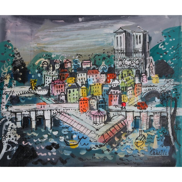 La Seine 1, Charles Cobelle Acrylic on Canvas, Signed Lower Right For Sale