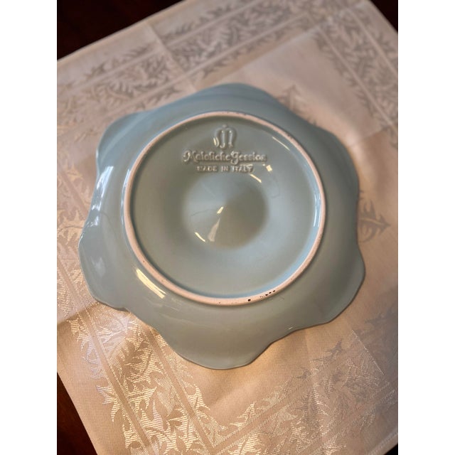 This turquoise Majolica oyster serving plate produced in 1960 is a wonderful find . It Measure 9.5 inches across &’is in...