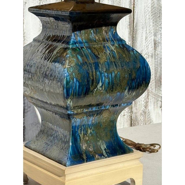 Elegant Large Table Lamp with Custom Parchment Shade and Fortuny Embellishment An impressive and finely crafted Hollywood...