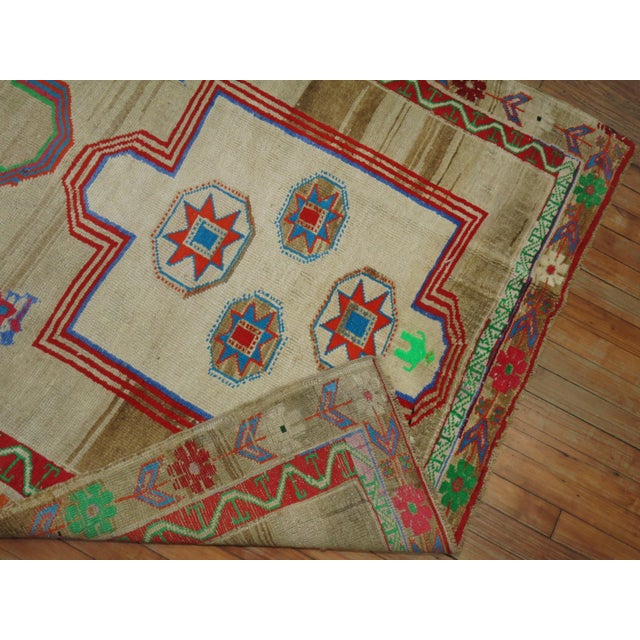 Zabihi Collection Wide Vintage Colorful Turkish Runner For Sale In New York - Image 6 of 10