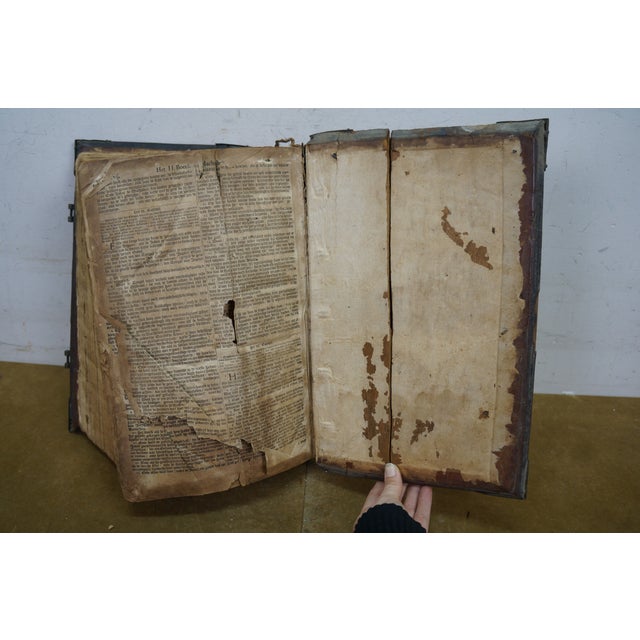 Rare Antique 18th Century Dutch Leatherbound Family Bible Old & New Testament For Sale - Image 12 of 14