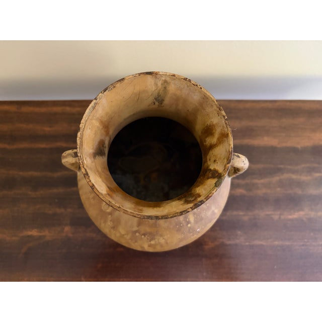 Late 20th Century Vintage Greco-Roman Style Amphora Vase With Weathered Terracotta Finish For Sale - Image 5 of 9