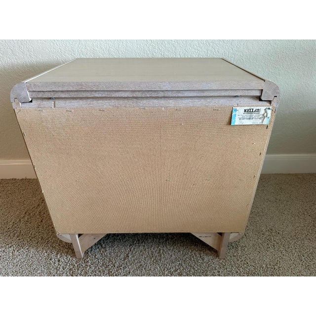 1980s Vintage Keller Bleached Wood Nightstand With Integrated Pulls For Sale - Image 5 of 8