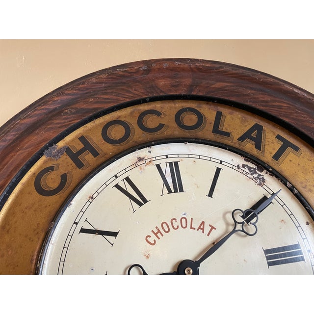 French Wall Clock from Guerin Boutron Chocolat, 1930s For Sale - Image 3 of 10