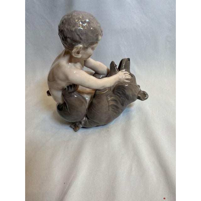 Royal Copenhagen Mid 20th Century Royal Copenhagen Faun With Bear Porcelain Figurine #648 For Sale - Image 4 of 8