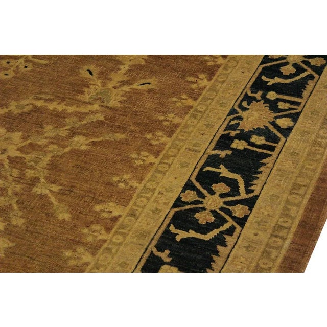 Textile 1980s Semi Vintage 1980s Vintage Sun-Faded Brown Wool Rug -9'1" X 11'5" For Sale - Image 7 of 8