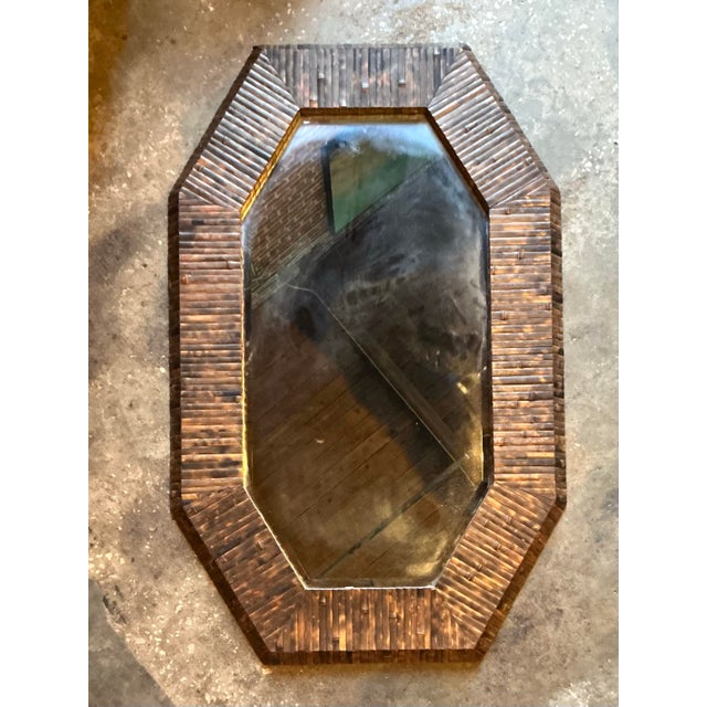 Vintage Boho Harrison Van Horn Split Bamboo Octagon Mirror For Sale In West Palm - Image 6 of 12