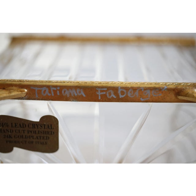 Victorian Mid-Century Fabergé Crested 24k Gold Crystal Clawfoot Baccarat Box, Signed by Tatiana Fabergé For Sale - Image 3 of 18