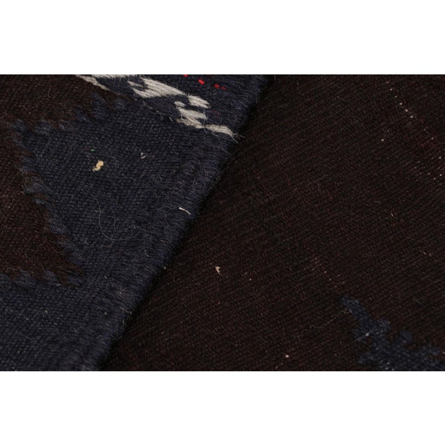 Textile Vintage Afghan Kilim Runner With Stripes and Brown Open Field, From Rug & Kilim For Sale - Image 7 of 7