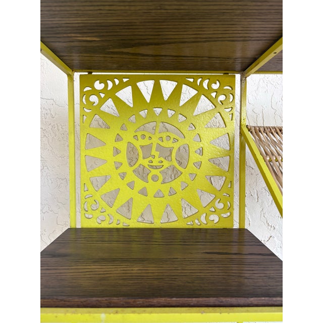 Vintage 1960s Arthur Umanoff Iron Oak Étagère Room Divider Shelving Unit, Attributed For Sale In Miami - Image 6 of 9