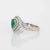 Emerald Diamond Ring Estate 14k White Gold Pear Halo Sz 7 Fine Jewellery For Sale - Image 4 of 7
