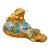 Vintage Cloisonne Enamel Golden Toad on Coin Bag – 5.5" Wealth Figure For Sale
