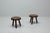 Rare mid-century French low "berger" stool in patinated cherry wood by Charlotte Perriand made in France for A. Simon in...