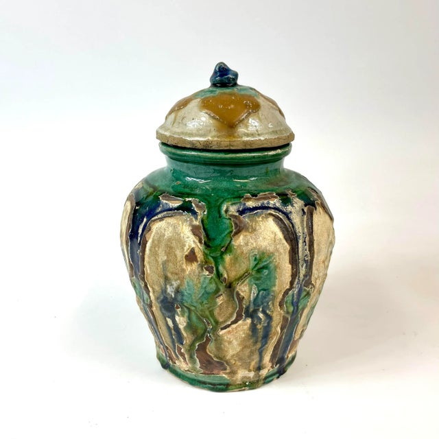 17th Century Chinese Tricolored Ginger Jar With Palm Trees For Sale - Image 4 of 10