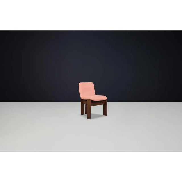 Mid-Century Dining Chairs in Beech and Salmon-Colored Fabric, 1960s, Set of 6 For Sale - Image 6 of 10