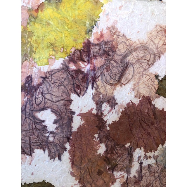 1950s Taro Yamamoto, New York School Abstract Expressionist Mixed Media Painting Handmade Paper Board For Sale - Image 5 of 7