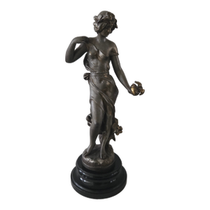 Antique Julian Causse (French, 1869-1914) Pervenche Spelter Sculpture Signed