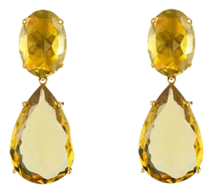 Angelina Earrings, Yellow, Pierced