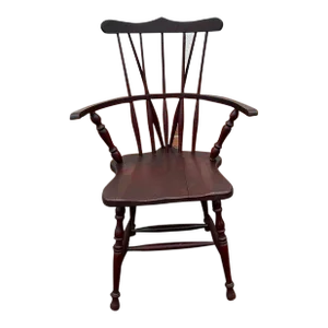 Early 20th Century Vintage Brace Back Windsor Armchair
