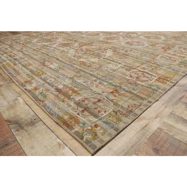 Late 20th Century Vintage Afghan Uzbek Suzani Embroidered Kilim Rug, 07'09 X 09'04 For Sale In Dallas - Image 6 of 9