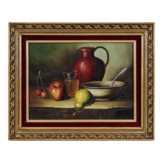 Original Oil Painting by Frank Lean - Tabletop Still Life For Sale