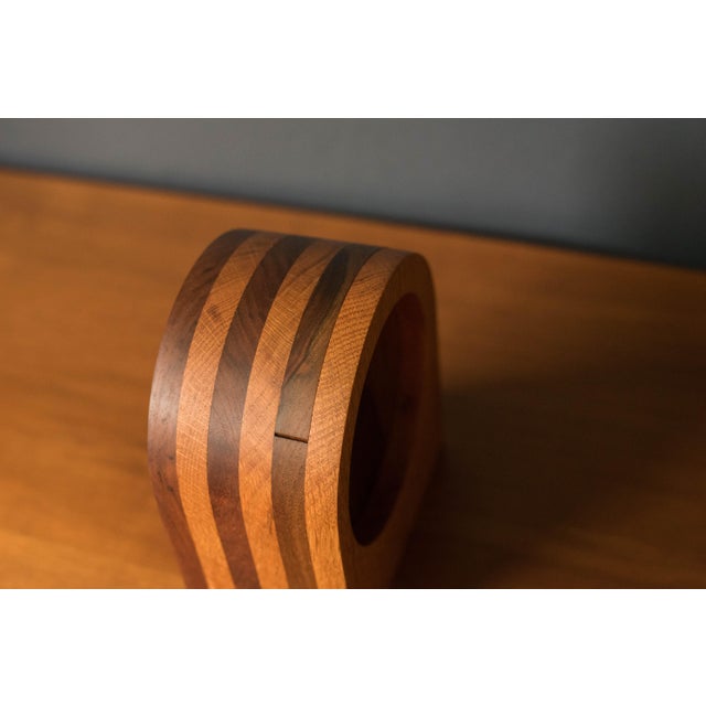 Vintage Solid Walnut and Oak Studio Craft Table Clock For Sale In Monterey, CA - Image 6 of 10