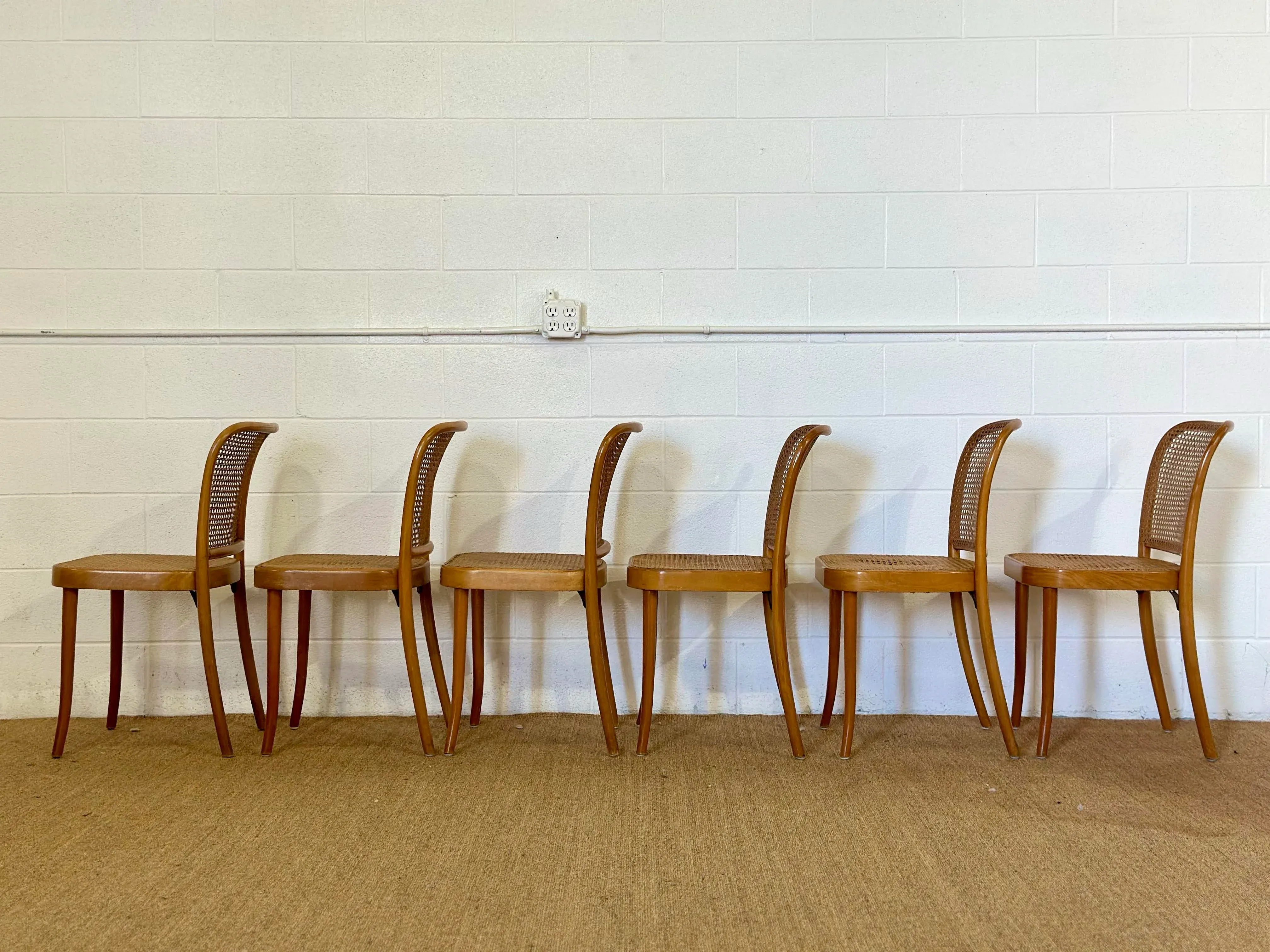 1930s Josef Hoffmann No. 811 Prague Bentwood & Cane Dining Chairs