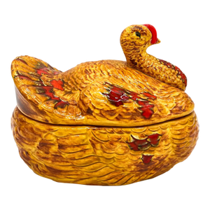 Vintage Ceramic Turkey Tureen/ Lidded Dish for Fall Thanksgiving