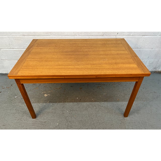 Brown Mid-Century Modern Danish Teak Draw Leaf Dining Table For Sale - Image 8 of 11