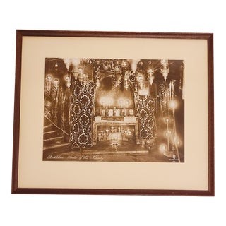 1920s "Bethlehem Grotto of the Nativity" Sepia-Toned Lehnerte and Landrock Gelatin Silver Print, Framed For Sale