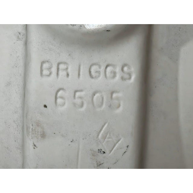 Vintage Briggs 6505 MCM Style Baby Blue Oval Ceramic Bathroom Sink For Sale - Image 4 of 5