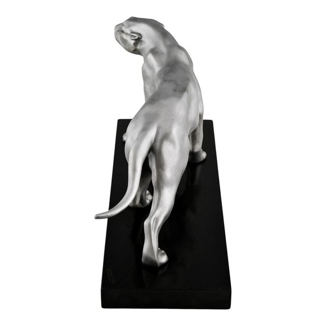 Metal Art Deco Panther Sculpture by Limousin France, 1930 For Sale - Image 7 of 11