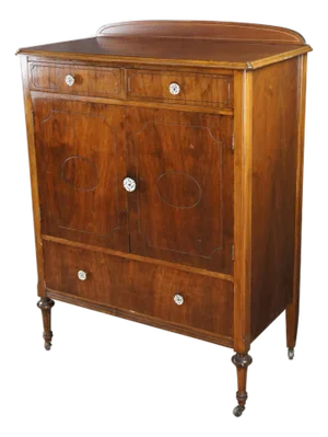 Antique Victorian Walnut Gentleman's Chest of Drawers Cabinet Console 35"