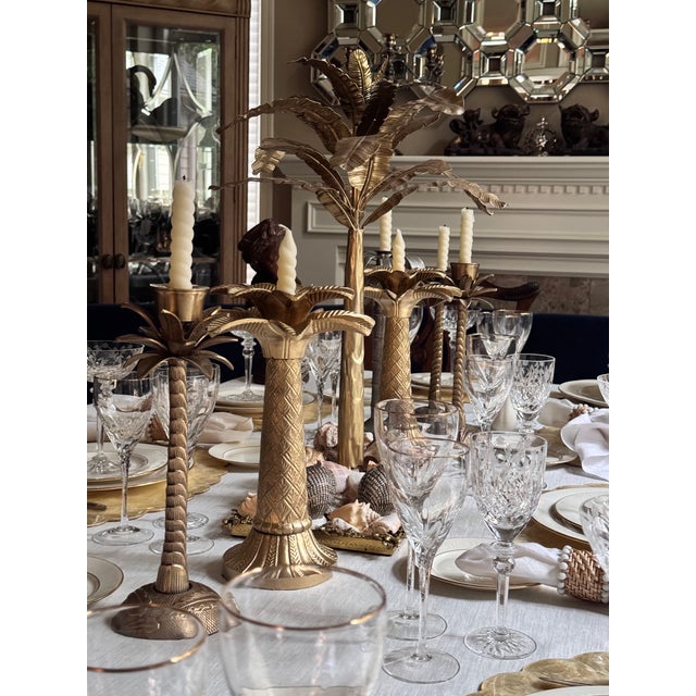 These are solid brass, heavy for their size, luxurious British Colonial style candle sticks. A domed circular base is...