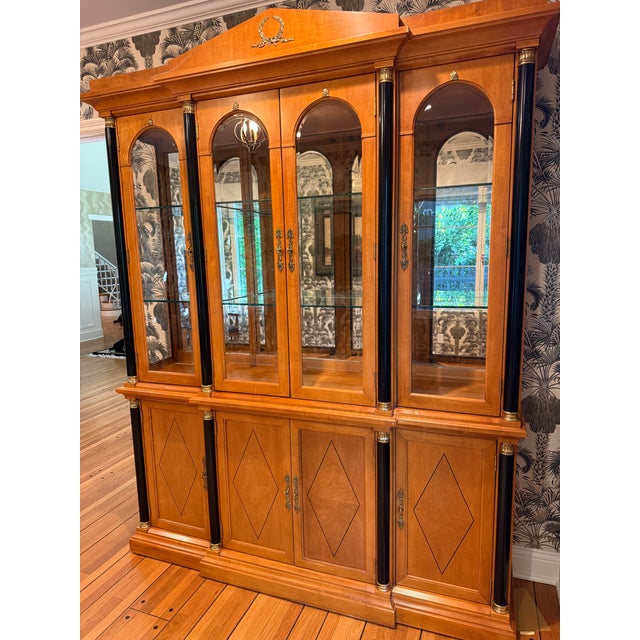 Thomasville Grand Classics Neoclassical Biedermeier Breakfront China Cabinet. Offered in excellent condition. In the Grand...