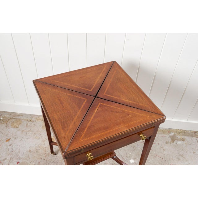 Edwardian Envelope Card Table For Sale - Image 18 of 18