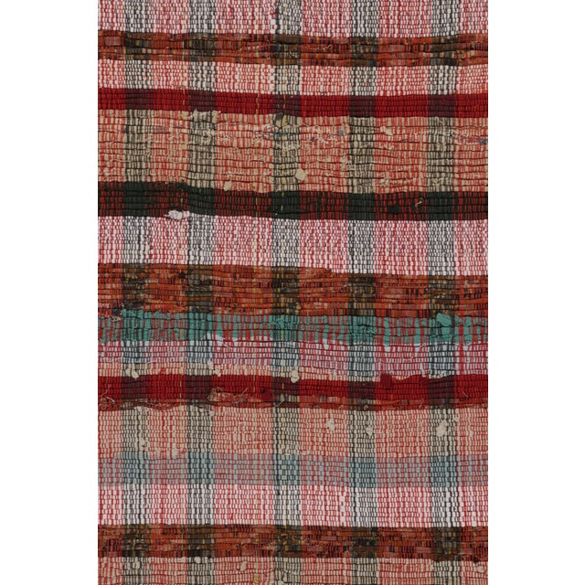 Contemporary Rug & Kilim’s Oversized Flat Weave Runner in Pink & Colorful Plaid Pattern For Sale - Image 3 of 7