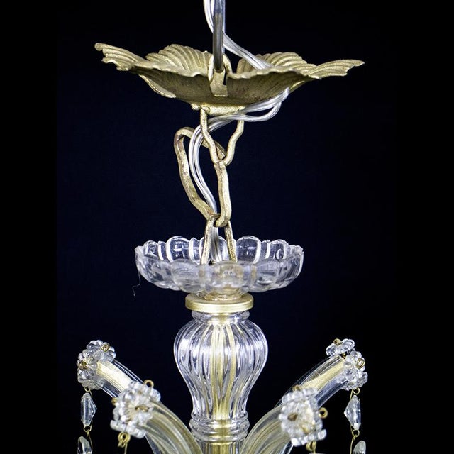 Gold Maria Teresa Chandelier with 10 Lights in Bohemian Crystal, 1950s For Sale - Image 8 of 11